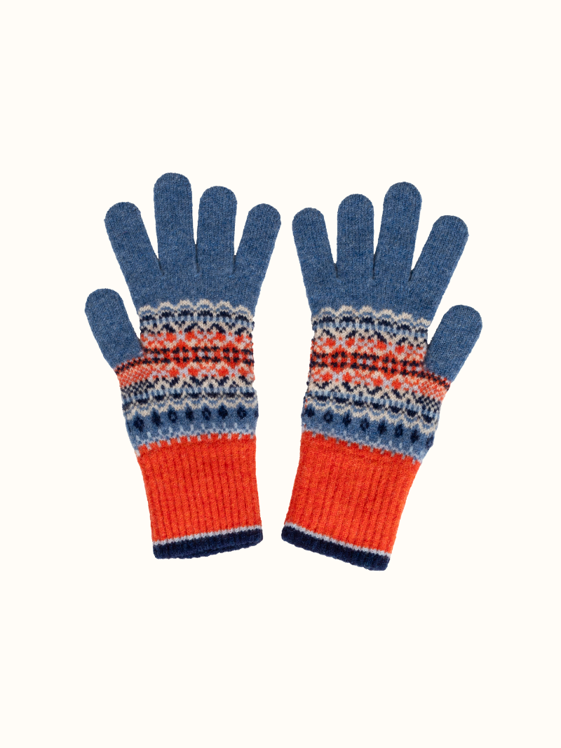 ERIBÉ Alloa Women's Merino Wool Fairisle Gloves Made in Scotland