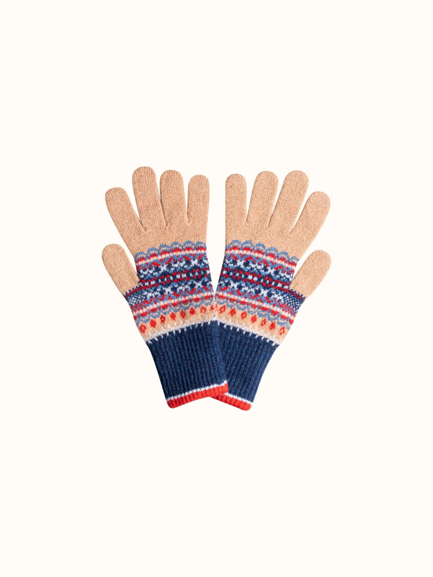 ERIBÉ Alloa Women's Merino Wool Fairisle Gloves Made in Scotland
