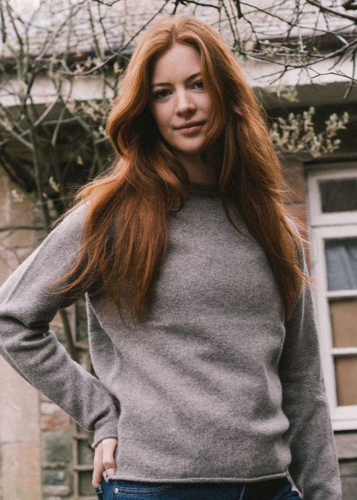 ERIBÉ Women's Corry T-Shirt Sweater, 100% Merino Lambswool