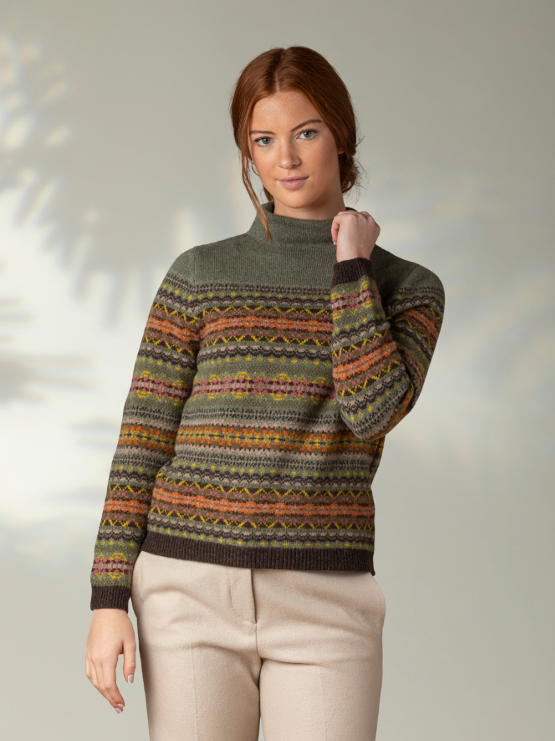 ERIBÉ Women's Kinross High Neck Sweater 100% Merino Lambswool