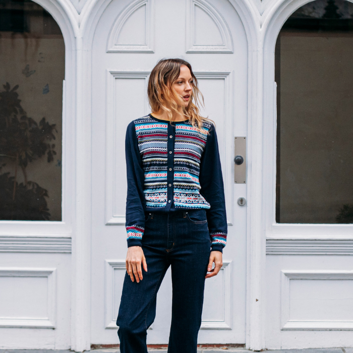 Sailor Round Neck Cardigan