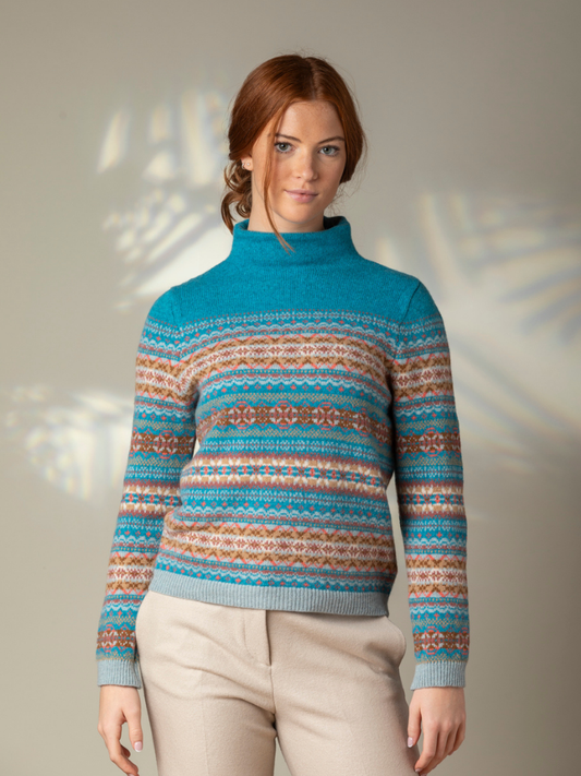 Kinross High Neck Sweater Topaz