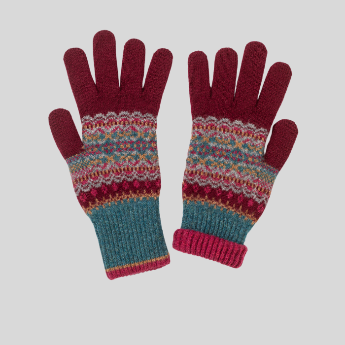 Alloa Glove ERIBE Knitwear Fairisle Gloves Made In Scotland