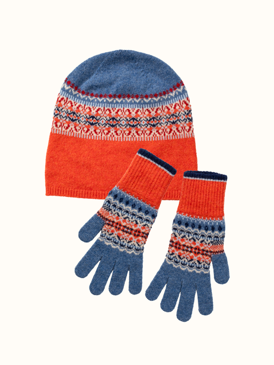 Alloa Beanie & Glove Set - Blue-Bella