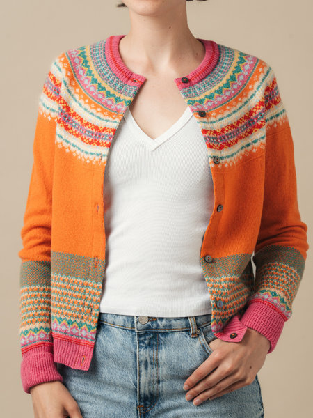 ERIBÉ SCOTLAND SCAPA カーディガン 38サイズ ERIBÉ Women's Alpine Cardigan Merino Wool Fairisle Yoke – ERIBÉ