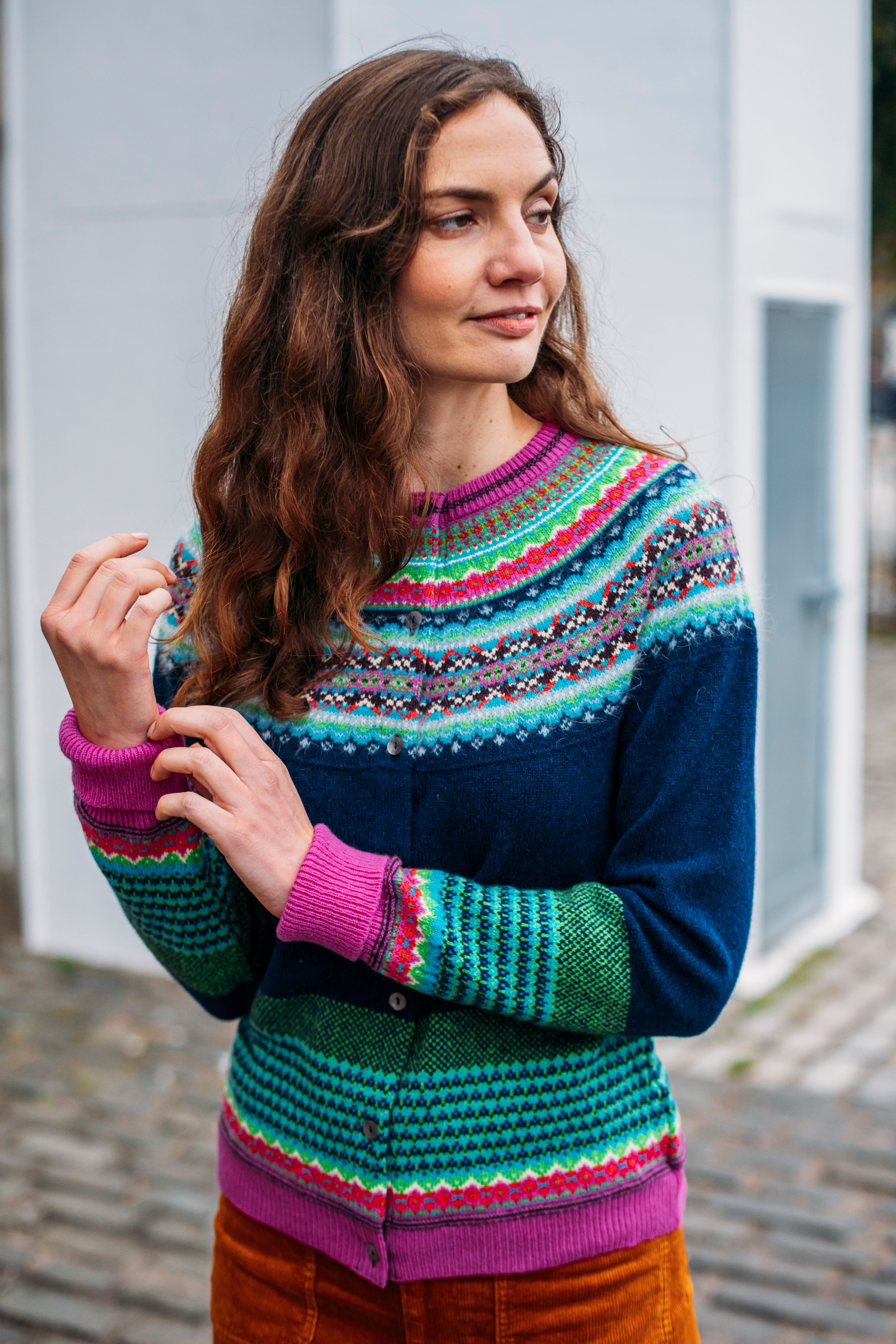 ERIBÉ Women's Alpine Cardigan Merino Wool Fairisle Yoke – ERIBÉ