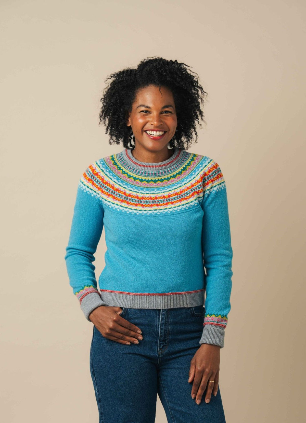 Alpine Short Sweater Aqua