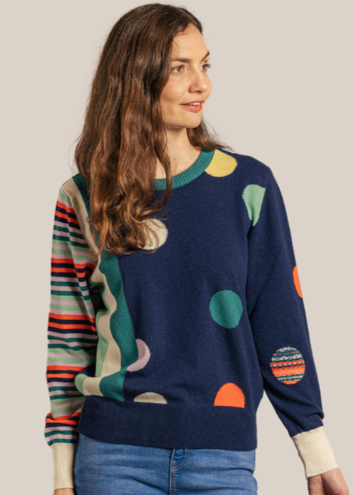 Melrose Stripe Dot Sweater