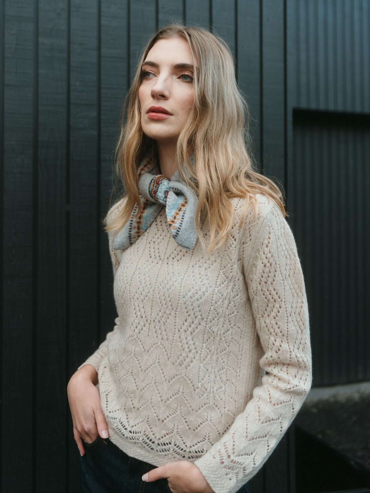 Solway Lace Sweater - Oatmeal