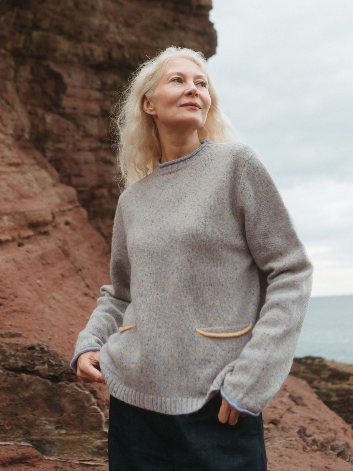 Tweed Nep Sweater - Pansy