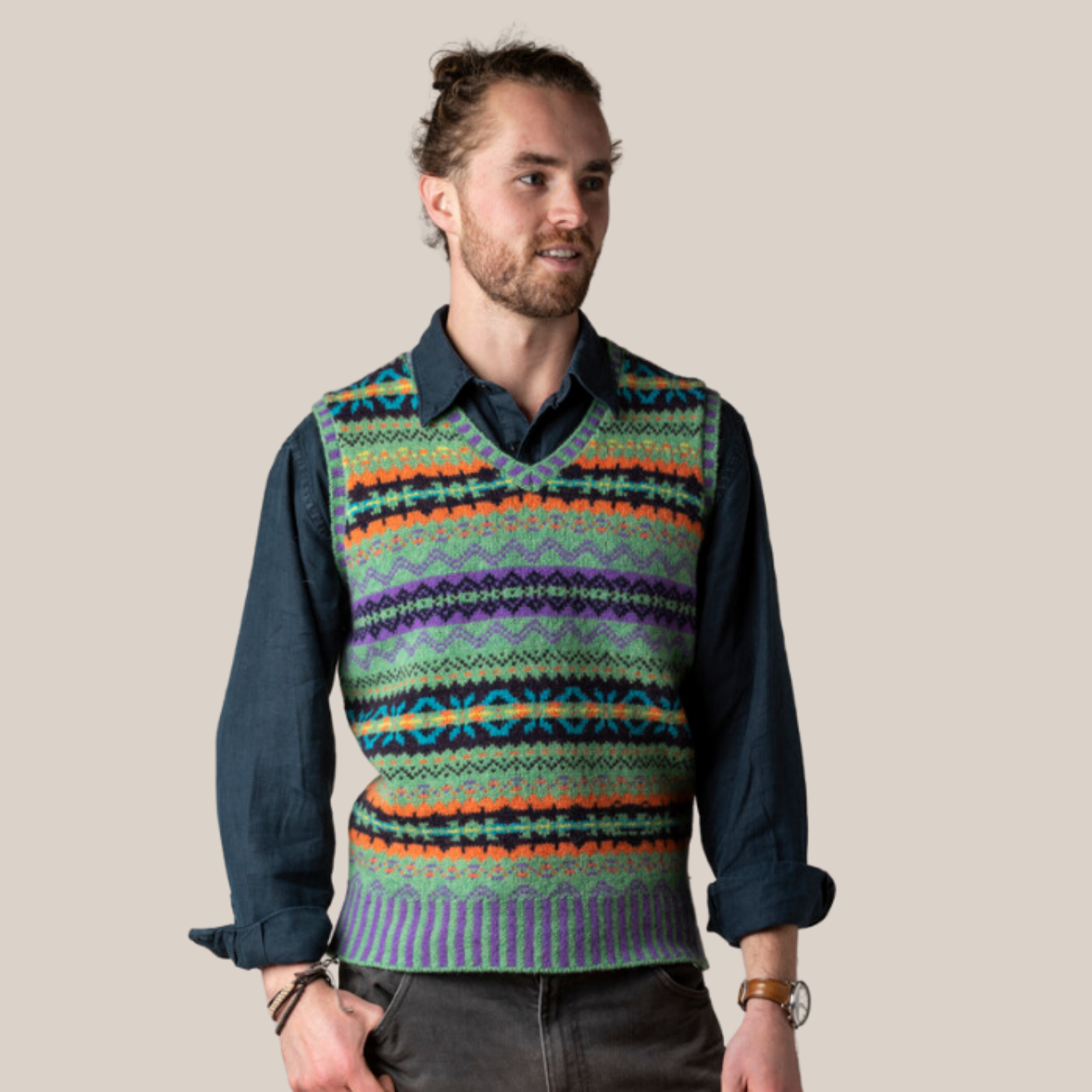 ERIBÉ Brodie Vest (V4200) XL ERIBÉ Men's Regular & Women's Oversized Fairisle Brodie Vest