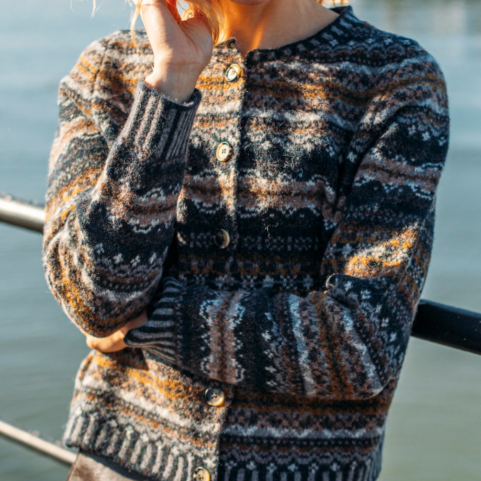 ERIB Women s Westray Fairisle Cardigan Soft Shetland Wool Looser erib-women-s-westray-fairisle-cardigan-soft-shetland-wool-looser