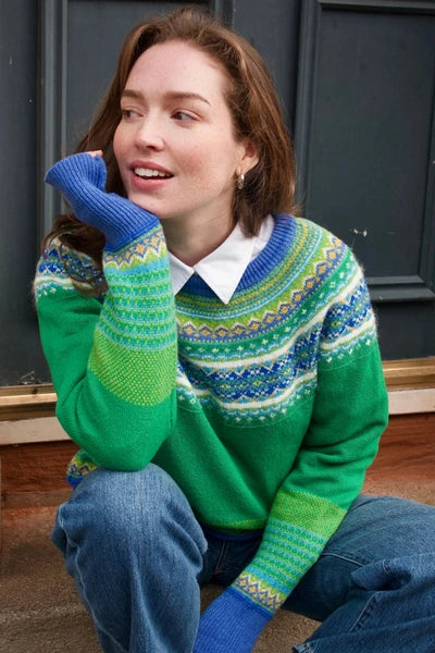 ERIBÉ Women's Westray Sweater | Fairisle Knit | 100% Supersoft ERIBÉ Women's Westray Sweater | Fairisle Knit | 100% Supersoft