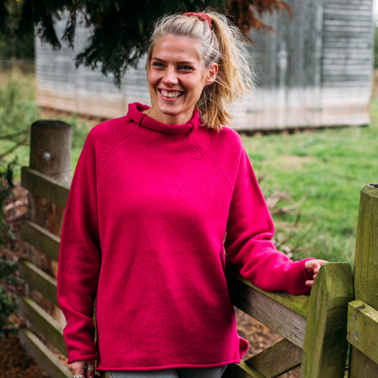 Corry Ladies Ragland Sweater Ruby