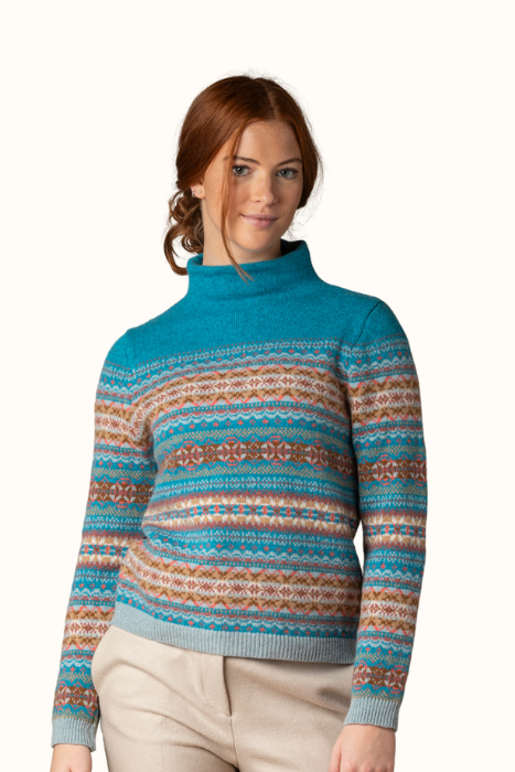 Kinross High Neck Sweater Topaz