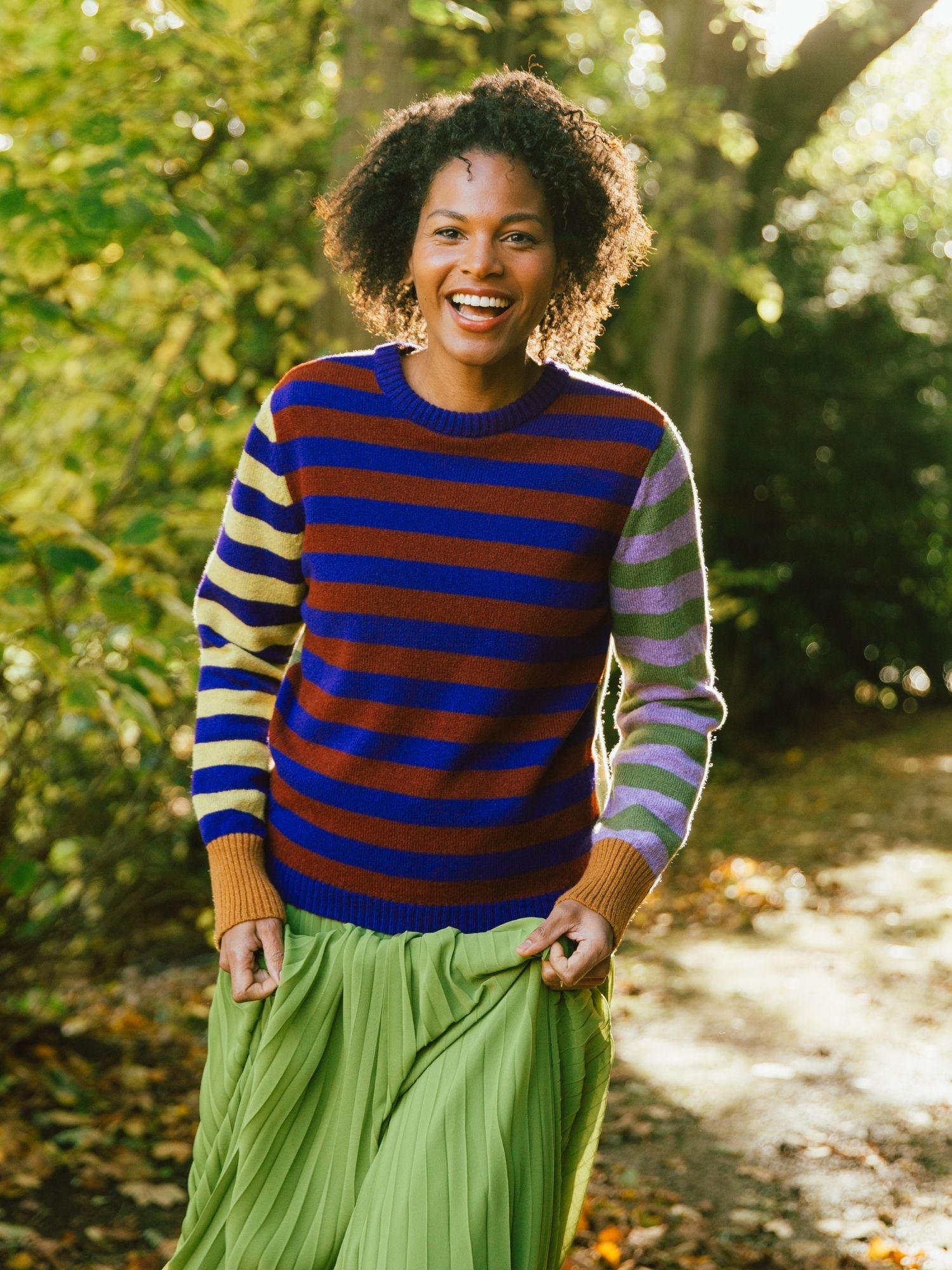 Stobo Stripe Sweater Reversible Mulberry