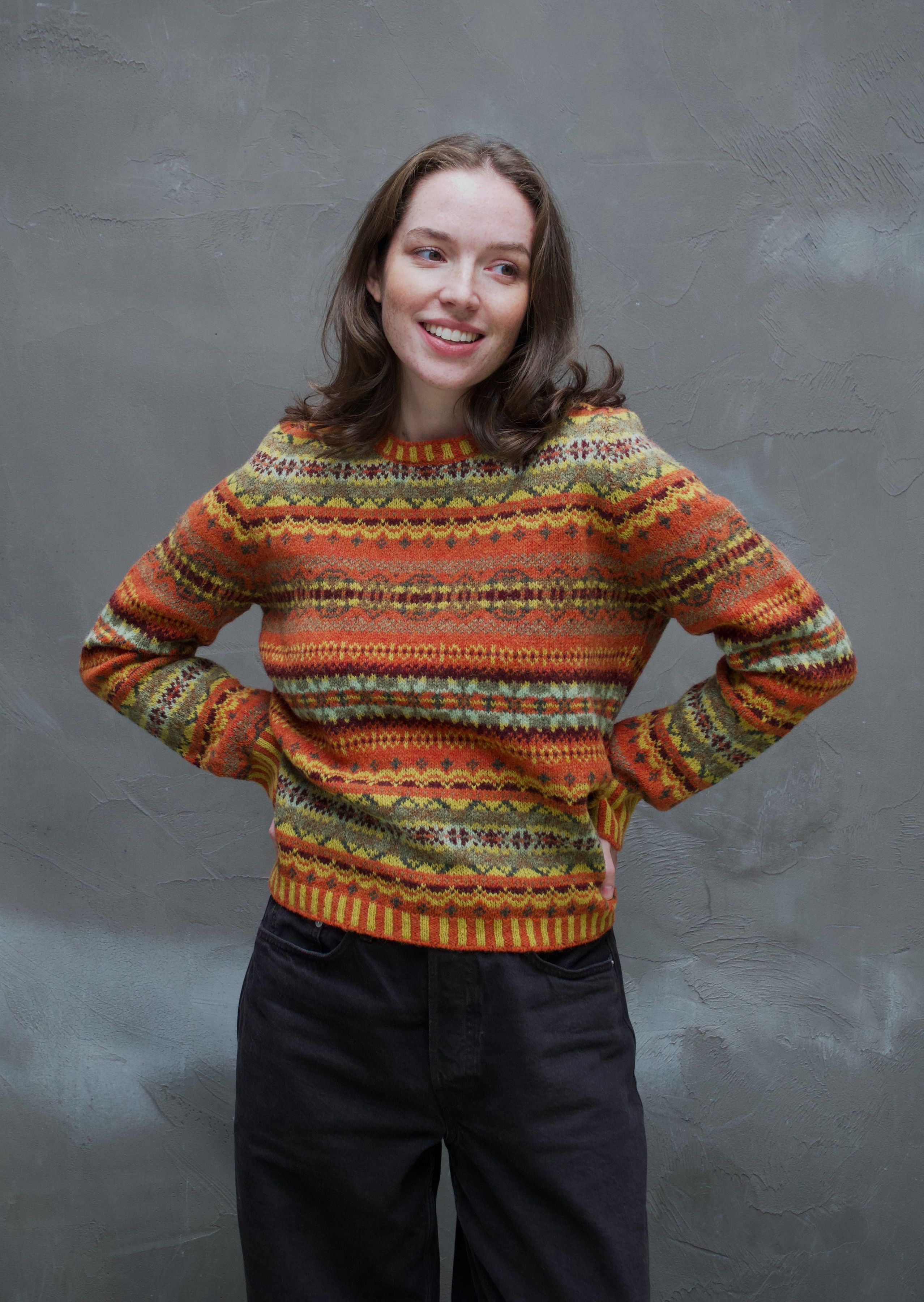 ERIBÉ Women's Westray Sweater | Fairisle Knit | 100% Supersoft